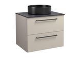 Waschtisch WELLTIME "Joy, Waschbeckenunterschrank inkl.Waschbecken, Badmöbel", grau (taupe), B:61cm H:65,5cm T:46,5cm, Waschtische, Waschtisch, Breite 100 cm, mit Soft-Close-Funktion, FSC-zertifiziert