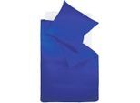 Bettwäsche FLEURESSE "Colours in 135x200, 155x220 oder 200x200 cm", blau (royal), B/L: 135cm x 200cm, 1 Stk., 1 Stk., Mako-Satin, B/L: 80cm x 80cm, 2 Stk., Mako-Satin, Obermaterial: 100% Baumwolle, Bettwäsche, Bettwäsche, Bettwäsche aus 100% Baumwolle, uni, mit Reißverschluss