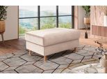 Polsterhocker HOME AFFAIRE "Calypso", beige (nature), B:100cm H:48cm T:65cm, 100%Polyester, Hocker, Polsterhocker, Holzfuesse mit Metallteller