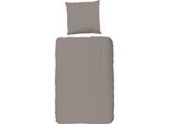Bettwäsche HIP "Hip Uni", orange (tonfarben, taupe), B/L: 135cm x 200cm, 1 Stk., 1 Stk., Satin, B/L: 80cm x 80cm, 2 Stk., Satin, Obermaterial: 100% Baumwolle, Bettwäsche, Bettwäsche, 100% Baumwolle, Mako-Satin, 135x200, Unifarben Weiß, Reißverschluss