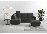 Ecksofa HOME AFFAIRE "Summer L-Form", grau (anthrazit), B:236cm H:91cm T:170cm, 95% Polyester, 5% Polyamid, Sofas, Ecksofa, mit Ottomane, wahlweise mit Bettfunktion und Bettkasten, Cord-Bezug