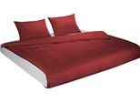 Bettwäsche FLEURESSE "Colours in 135x200, 155x220 oder 200x200 cm", rot (bordeaux), B/L: 240cm x 220cm, 1 Stk., 2 Stk., Mako-Satin, B/L: 80cm x 80cm, 3 Stk., Mako-Satin, Obermaterial: 100% Baumwolle, Bettwäsche, Bettwäsche, Bettwäsche aus 100% Baumwolle, uni, mit Reißverschluss