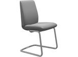 Polsterstuhl STRESSLESS "Laurel", grau (wild dove batick, schwarz matt), B:53cm H:92cm T:59cm, Leder BATICK: BATICK ist ein leicht korrigiertes, durchgefärbtes und genarbtes Möbelleder, bei dem die meisten Unebenheiten und Spuren in der Regel entfernt wurden., Stühle, Polsterstuhl, Low Back, Größe L, mit Beinen aus Stahl in Schwarz matt