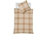 Bettwäsche FLEURESSE "Lech 4112", braun (karamell), B/L: 240cm x 220cm, 1 Stk., 2 Stk., Flanell, B/L: 80cm x 80cm & 80cm x 80cm, 3 Stk., Flanell, Obermaterial: 100% Baumwolle, Bettwäsche, Bettwäsche, Edelflanell, Baumwolle, in Gr. 135x200, 155x220, 200x200cm