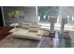 3,5-Sitzer CALIA ITALIA "Toby Wing, 228 cm breit, Designsofa mit erstklassigem Sitzkomfort", beige (ecrù mario), B:228cm H:90cm T:113cm, Mikrofaser mit Nubuk Optik (100% Polyester), Sofas, 3 5-Sitzer, inklusive Sitztiefenverstellung, Füße in Chrom glänzend