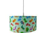 NIERMANN Pendelleuchte "Stoff-Pendelleuchte Dinos, Kinderlampe", bunt (multi color), 1, Ø 35cm H: 17cm, 1 Stk., Leuchten, Lampenschirm aus Stoff, Kinderzimmer, Pendelleuchte