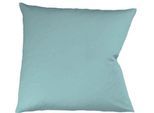 Kissenbezug FLEURESSE "Colours Mako Satin, 100% Baumwolle, mit Reißverschluss", blau (aqua), B:80cm L:80cm, Mako-Satin, Mako-Satin, Kissenbezüge, Kissenbezug, Mako Satin, glänzend, glatt, Premium Qualität