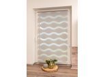 Doppelrollo K-HOME "Welle" Gr. 37, grau, B:95cm H:200cm, Polyester, Rollos, im Festmaß