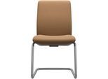 Polsterstuhl STRESSLESS "Laurel", braun (taupe paloma, schwarz matt), B:53cm H:92cm T:59cm, Leder PALOMA: PALOMA ist ein durchgefärbtes Semianilin-Möbelleder mit natürlicher Narbung., Stühle, Polsterstuhl, Low Back, Größe L, mit Beinen aus Stahl in Schwarz matt