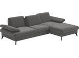 Ecksofa SIT & MORE "Morris L-Form, inkl. Sitztiefenverstellung", grau (stone), B:275cm H:82cm T:171cm, 100% Polyester, Sofas, Ecksofa, wahlweise mit Armteilverstellung, Bettfunktion & Bettkasten
