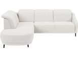 Ecksofa SIT & MORE "Blues L-Form", weiß, B:258cm H:93cm T:249cm, 100% Polyester, Sofas, Ecksofa, wahlweise mit Klapptisch und USB