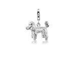 Charm-Einhänger NENALINA "Pudel Hund Dog Anhänger 925 Silber", silber, Charms, Damen, ohne Stein, Silber 925 (Sterlingsilber)