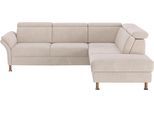 Ecksofa HOME AFFAIRE "Calypso L-Form", beige (linen), B:259cm H:85cm T:227cm, 100% Polyester, Sofas, Ecksofa, mit Relaxfunktion motorisch im Sofa 2,5- Sitzer