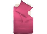 Bettwäsche FLEURESSE "Colours in 135x200, 155x220 oder 200x200 cm", lila (himbeere), B/L: 240cm x 220cm, 1 Stk., 2 Stk., Mako-Satin, B/L: 80cm x 80cm, 3 Stk., Mako-Satin, Obermaterial: 100% Baumwolle, Bettwäsche, Bettwäsche, Bettwäsche aus 100% Baumwolle, uni, mit Reißverschluss