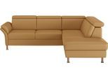 Ecksofa HOME AFFAIRE "Calypso L-Form", gelb (dijon), B:259cm H:85cm T:227cm, 100% Polyester, Sofas, Ecksofa, mit Relaxfunktion motorisch im Sofa 2,5- Sitzer