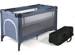 Baby-Reisebett CHIC4BABY "Luxus, Jeans Blue", Baby, Gr. Liegefläche B/L: 60cm x 120cm, kein Härtegrad, grau, Aluminium, Polyester, Babybetten, inkl. Transporttasche
