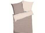 Bettwäsche KAEPPEL "Eternity", braun (cappuccino), B/L: 155cm x 220cm, 1 Stk., 1 Stk., Mako-Satin, B/L: 80cm x 80cm, 2 Stk., Mako-Satin, Obermaterial: 100% Baumwolle, Bettwäsche, Bettwäsche