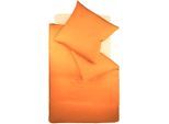 Bettwäsche FLEURESSE "Colours in 135x200, 155x220 oder 200x200 cm", orange, B/L: 240cm x 220cm, 1 Stk., 2 Stk., Mako-Satin, B/L: 80cm x 80cm, 3 Stk., Mako-Satin, Obermaterial: 100% Baumwolle, Bettwäsche, Bettwäsche, Bettwäsche aus 100% Baumwolle, uni, mit Reißverschluss