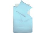 Bettwäsche FLEURESSE "Colours in 135x200, 155x220 oder 200x200 cm", blau (eisblau), B/L: 200cm x 220cm, 1 Stk., 2 Stk., Mako-Satin, B/L: 80cm x 80cm, 3 Stk., Mako-Satin, Obermaterial: 100% Baumwolle, Bettwäsche, Bettwäsche, Bettwäsche aus 100% Baumwolle, uni, mit Reißverschluss