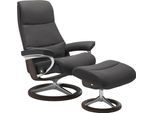 Fußhocker STRESSLESS "View", grau (rock paloma), B:57cm H:43cm T:47cm, Leder BATICK: BATICK ist ein leicht korrigiertes, durchgefärbtes und genarbtes Möbelleder, bei dem die meisten Unebenheiten und Spuren in der Regel entfernt wurden.;Leder PALOMA: PALOMA ist ein durchgefärbtes Semianilin-Möbelleder mit natürlicher Narbung.;ROHLEDER Stoff Q2 FARON: Ein fester zuverlässiger Bouclé mit einem strukt