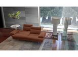 3,5-Sitzer CALIA ITALIA "Toby Wing, 228 cm breit, Designsofa mit erstklassigem Sitzkomfort", braun (cognac bull), B:228cm H:90cm T:113cm, Leder BULL (100% Leder), Sofas, 3 5-Sitzer, inklusive Sitztiefenverstellung, Füße in Chrom glänzend