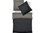 Wendebettwäsche FLEURESSE "Lech W 4158", grau (silber, granit), B/L: 135cm x 200cm, 1 Stk., 1 Stk., Flanell, B/L: 80cm x 80cm, 2 Stk., Flanell, Obermaterial: 100% Baumwolle, Bettwäsche, Wendebettwäsche, Edelflanell, Baumwolle, in Gr. 135x200, 155x220, 200x200cm