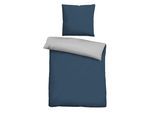 Bettwäsche "0560500", blau (marine), B/L: 200cm x 200cm, 1 Stk., 2 Stk., Microfaser, B/L: 80cm x 80cm & 80cm x 80cm, 3, Microfaser, Obermaterial: 100% Polyester, CASTELL - MARKENBETTWÄSCHE, Bettwäsche, Bettwäsche, Microfaser-Satin,2 teilig, pflegeleichte Bettwäsche mit Reißverschluss