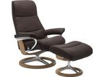 Relaxsessel STRESSLESS "View", braun (chocolate paloma), B:82cm H:109cm T:81cm, Leder BATICK: BATICK ist ein leicht korrigiertes, durchgefärbtes und genarbtes Möbelleder, bei dem die meisten Unebenheiten und Spuren in der Regel entfernt wurden.;Leder PALOMA: PALOMA ist ein durchgefärbtes Semianilin-Möbelleder mit natürlicher Narbung.;ROHLEDER Stoff Q2 FARON: Ein fester zuverlässiger Bouclé mit ein