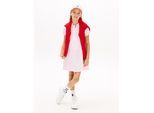 Polokleid TOMMY HILFIGER "PLEATED POLO DRESS SHORT SLEEVE", Mädchen, Gr. 4 (104), N-Gr, pearly pink, Piqué, Obermaterial: 100% Baumwolle, unifarben, regular fit kniefrei, Rippstrickbündchen, Kleider Polokleid, Kinder bis 16 Jahre, regular fit