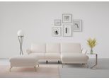 Ecksofa SIT & MORE "Fashion L-Form", beige (creme), B:253cm H:84cm T:165cm, Sofas, Ecksofa, wahlweise mit Kopfteilverstellung, Vorziehsitz, motorisch, Nickelfüße