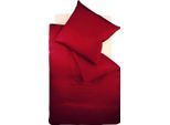 Bettwäsche FLEURESSE "Colours in 135x200, 155x220 oder 200x200 cm", rot (bordeaux), B/L: 155cm x 220cm, 1 Stk., 1 Stk., Mako-Satin, B/L: 80cm x 80cm, 2 Stk., Mako-Satin, Obermaterial: 100% Baumwolle, Bettwäsche, Bettwäsche, Bettwäsche aus 100% Baumwolle, uni, mit Reißverschluss