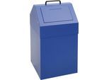 Wertstoffbehälter mit Einwurfklappe, Volumen 45 l, BxHxT 320 x 650 x 310 mm, stationär, blau RAL 5010 kaiserkraft