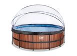 EXIT Frame Pool ø450x122cm mit Sandfilterpumpe und Abdeckung, versch. Ausführungen