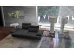 3,5-Sitzer CALIA ITALIA "Toby Wing, 228 cm breit, Designsofa mit erstklassigem Sitzkomfort", schwarz (nero quebec), B:228cm H:90cm T:113cm, Mikrofaser mit Nubuk Optik (100% Polyester), Sofas, 3 5-Sitzer, inklusive Sitztiefenverstellung, Füße in Chrom glänzend