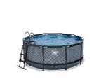 EXIT Stone Pool ø360x122cm mit Sandfilterpumpe - grau