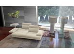 3,5-Sitzer CALIA ITALIA "Toby Wing, 228 cm breit, Designsofa mit erstklassigem Sitzkomfort", weiß (bianco bull), B:228cm H:90cm T:113cm, Leder BULL (100% Leder), Sofas, 3 5-Sitzer, inklusive Sitztiefenverstellung, Füße in Chrom glänzend