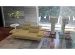3-Sitzer CALIA ITALIA "Toby Wing, 208 cm breit, Designsofa mit hohem Sitzkomfort", braun (crema antares), B:208cm H:90cm T:113cm, Leder ANTARES (100% Leder), Sofas, 3-Sitzer, inklusive Sitztiefenverstellung, Füße in Chrom glänzend