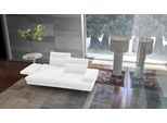 3,5-Sitzer CALIA ITALIA "Toby Wing, 228 cm breit, Designsofa mit erstklassigem Sitzkomfort", weiß (bianco puro bull), B:228cm H:90cm T:113cm, Leder BULL (100% Leder), Sofas, 3 5-Sitzer, inklusive Sitztiefenverstellung, Füße in Chrom glänzend