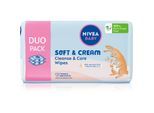 NIVEA BABY Soft & Cream Tedere Vochtige Babydoekjes 2x57 st