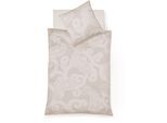 Bettwäsche FLEURESSE "Lech 4312", braun (mandel), B/L: 155cm x 200cm, 1 Stk., 1 Stk., Jacquard-Flanell, B/L: 80cm x 80cm, 2 Stk., Jacquard-Flanell, Obermaterial: 100% Baumwolle, Bettwäsche, Bettwäsche, Jacquard Flanell, Baumwolle, in Gr. 135x200, 155x220, 200x200cm