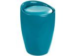 Badhocker WENKO "Candy", blau (petrol), B:36cm H:50,5cm T:36cm, Hocker, Badhocker, herausnehmbarer Wäschesack 20l