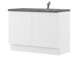 Mehrzweckschrank-Set IMPULS KÜCHEN "Warschau", weiß (weiß mit schieferstruktur schwarz), B:120cm H:91,8cm T:60cm, Holzwerkstoff, Pulverlack, Kastenmöbel-Sets, Vielfältige Varianten verfügbar; kombinierbar mit anderen Artikeln
