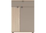 Schuhschrank INNOSTYLE "PISA Schuhschrank", basalt, riva eiche, B:70cm H:103cm T:38cm, Holzwerkstoff, MDF, Metall, Schränke, Schuhschrank, Soft Close, AB- Kante, 1 Schublade, 4 Fächer