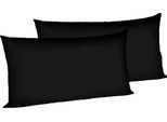 Kissenbezüge FLEURESSE "Colours", schwarz, B:40cm L:80cm, Interlock-Jersey, Obermaterial: 100% Baumwolle, Kissenbezüge, edler, bügelfreier Interlock-Jersey aus 100% Baumwolle