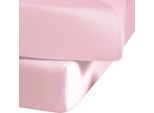 Spannbettlaken FLEURESSE "Ines hochwertiger Jersey aus reiner Baumwolle", rosa (hellrosa), B:100cm L:200cm, Jersey, Obermaterial: 100% Baumwolle, Bettlaken, Spannbettlaken, aus Baumwolle, für Matratzen bis 23 cm Höhe, Bettlaken, Spannbetttuch