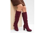 bonprix Stiefel mit Raffung, rot, Gr.42, Zeitloser Stiefel mit Raffung, aus Vegan