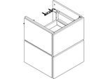 hansgrohe Xilesa E Waschtischunterschrank 54291550 480x470mm, 2 Schubkästen PushOpen, Eiche Kaschmir