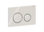 Geberit Sigma 50 Round Betätigungsplatte 115884JL1 Platte/Ringe verchromt, Platte/Tasten sand-grau, für 2-Megen-Spülung