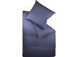 Bettwäsche FLEURESSE "Colours in 135x200, 155x220 oder 200x200 cm", blau (dunkelblau), B/L: 135cm x 200cm, 1 Stk., 1 Stk., Interlock-Jersey, B/L: 80cm x 80cm, 2 Stk., Interlock-Jersey, Obermaterial: 100% Baumwolle, Bettwäsche, Bettwäsche, Bettwäsche aus 100% Baumwolle, uni, mit Reißverschluss