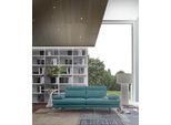 3-Sitzer CALIA ITALIA "Toby Wing, 208 cm breit, Designsofa, hochwertige Verarbeitungsdetails", blau (azzurro quebec), B:208cm H:90cm T:113cm, Synthetische Faser (100% Polyester), Sofas, 3-Sitzer, inkl. Sitztiefenverstellung und Armteilfunktion, Füße in Schwarz matt
